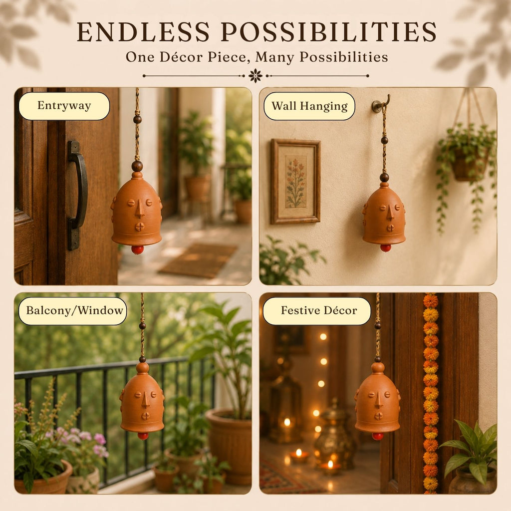 Earthen Rhythm Terracotta Decorative Hanging (12.5 cm, Handmade)