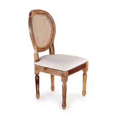 'Grandeur' Handcrafted Cane Dining Chair In Mango Wood (Natural Finish)