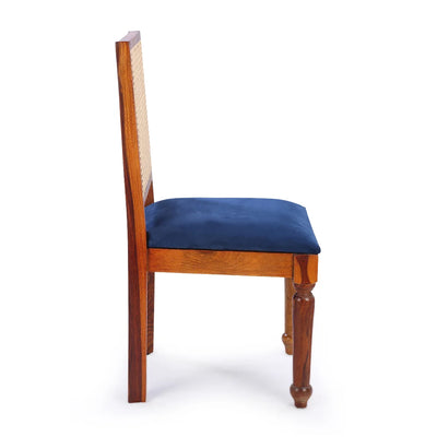 Finesse' Handcrafted Cane Dining Chairs In Sheesham Wood (Set of 2 | Teak Finish)