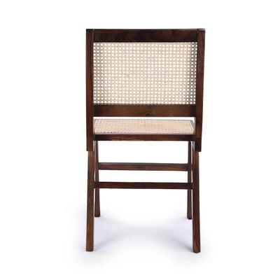 Finesse' Handcrafted Cane Dining Chair In Sheesham Wood (Set of 2 | Walnut Finish)
