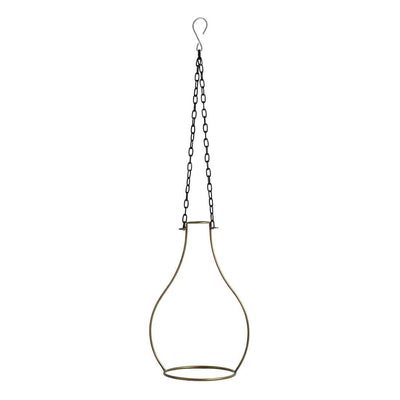 Modern Glass Garden' Test Tube Hanging Planter/Vase (10 Inch | Golden)