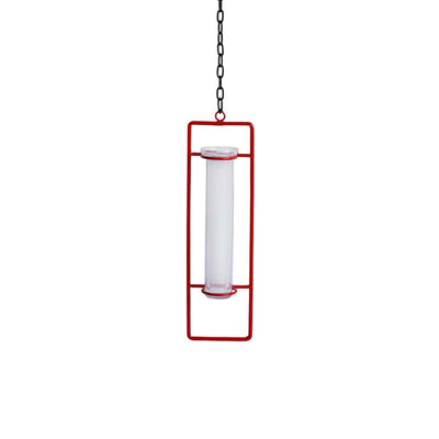 Modern Glass Garden' Test Tube Hanging Planter/Vase (10 Inch | Red)