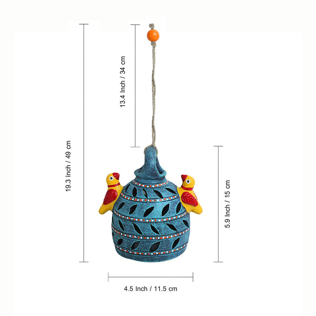 Beautiful Birdies Handmade Terracotta Garden Decorative Hanging (Set Of 2)