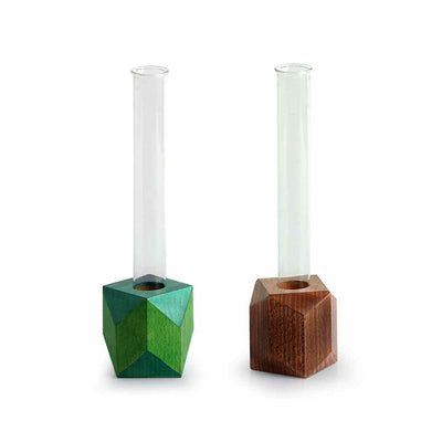 Rhombus Glass Garden' Test Tube Table Planters/Vases (10 Inch | Set of 2)
