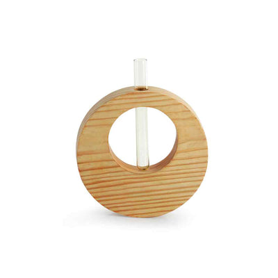 Pine Ring Glass Garden' Test Tube Table Planter/Vase (9 Inch | Light Brown)