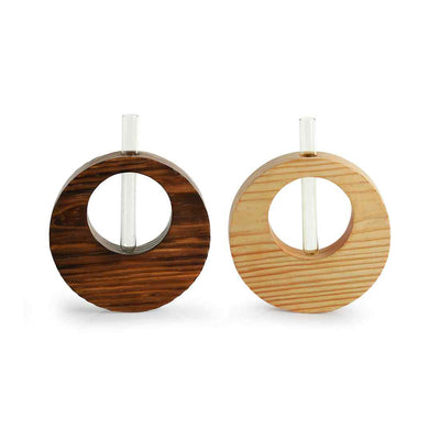 Pine Ring Glass Garden' Test Tube Table Planters/Vases (9 Inch | Set of 2)