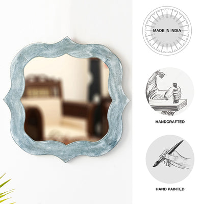 'Antique Moroccan' Decorative Wall Mirror (20.2 Inches, Mango Wood)