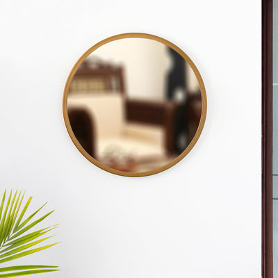 'Minimal' Decorative Wall Mirror (14.0 Inches, Iron)