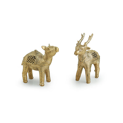 'Royal Twins' Handmade Brass Figurines In Dhokra Art (Set Of 2)