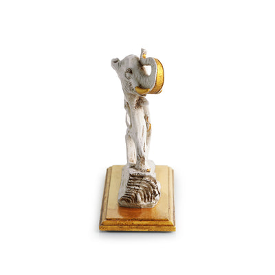 Modern 'Elephant with a Calf' Decorative Showpiece Statue (Resin, Handcrafted, 7.2 Inches)