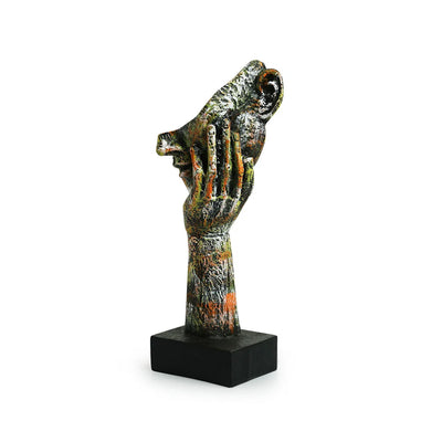 'Thinking Human Face' Modern Decorative Showpiece Statue (Resin, Handcrafted, 10.8 Inches)