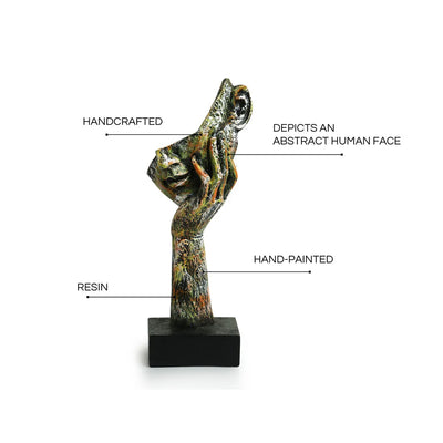 'Thinking Human Face' Modern Decorative Showpiece Statue (Resin, Handcrafted, 10.8 Inches)
