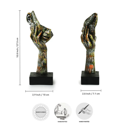 'Thinking Human Face' Modern Decorative Showpiece Statue (Resin, Handcrafted, 27.4 cm)