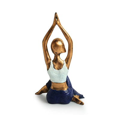 Modern 'Yoga Lady' Modern Decorative Showpiece Statue (Resin, Handcrafted, 10.9 Inches)