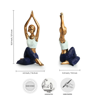 Modern 'Yoga Lady' Modern Decorative Showpiece Statue (Resin, Handcrafted, 27.7 cm)