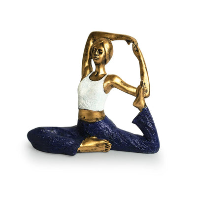 Modern 'Yoga Lady' Modern Decorative Showpiece Statue (Resin, Handcrafted, 9.6 Inches)