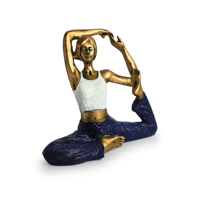 Modern 'Yoga Lady' Modern Decorative Showpiece Statue (Resin, Handcrafted, 9.6 Inches)