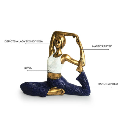 Modern 'Yoga Lady' Modern Decorative Showpiece Statue (Resin, Handcrafted, 24.4 cm)