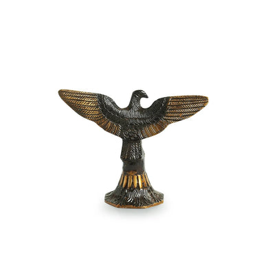 Flying Eagle' Decorative Pure Brass Showpiece Figurine (12 cm, 0.4 Kg, Handcarved)