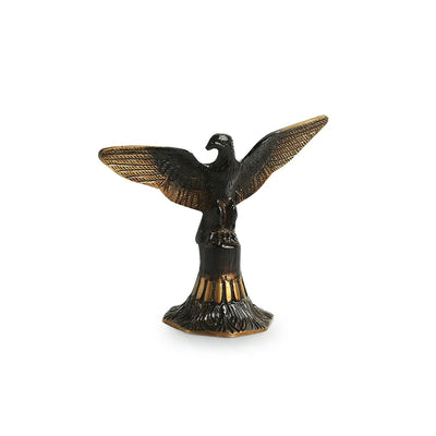 Flying Eagle' Decorative Pure Brass Showpiece Figurine (12 cm, 457 grams, Handcarved)