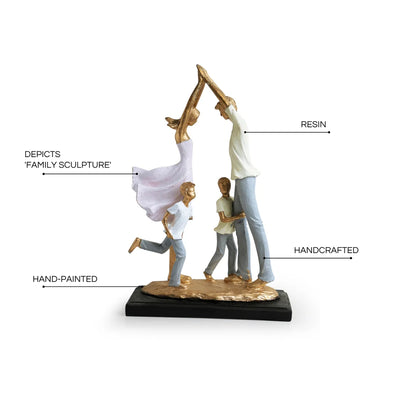 'Family Bliss' Modern Decorative Showpiece Sculpture (Resin, Handcrafted, 30.7 cm)