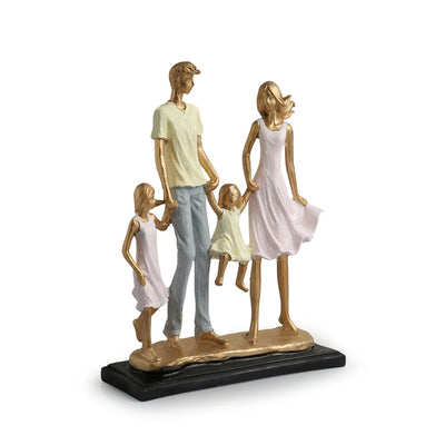 'Joyful Family' Modern Decorative Showpiece Sculpture (Resin, Handcrafted, 26.7 cm)