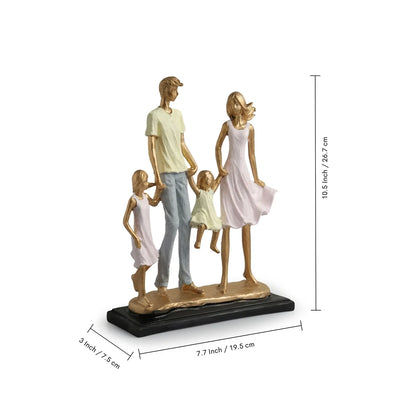 'Joyful Family' Modern Decorative Showpiece Sculpture (Resin, Handcrafted, 26.7 cm)