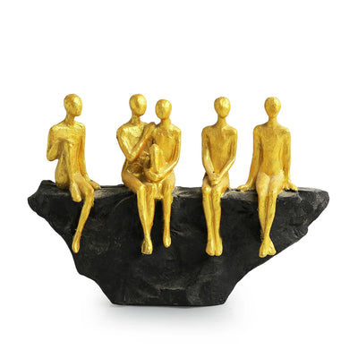 'Rock Fellowship' Modern Decorative Showpiece Sculpture (Resin, Handcrafted, 16.8 cm)