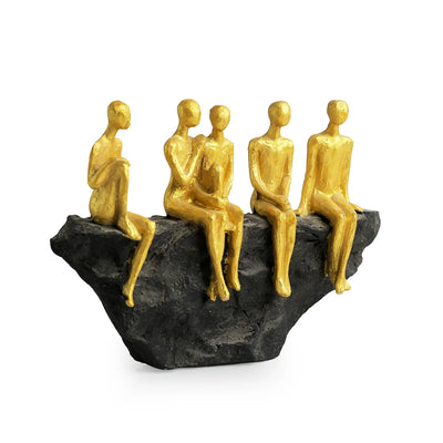 'Rock Fellowship' Modern Decorative Showpiece Sculpture (Resin, Handcrafted, 16.8 cm)