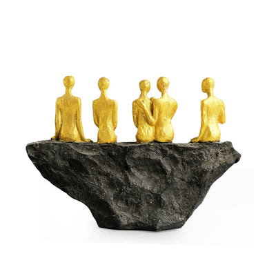 'Rock Fellowship' Modern Decorative Showpiece Sculpture (Resin, Handcrafted, 16.8 cm)