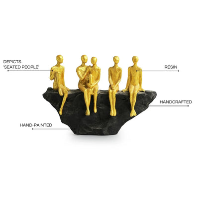 'Rock Fellowship' Modern Decorative Showpiece Sculpture (Resin, Handcrafted, 16.8 cm)