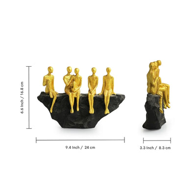 'Rock Fellowship' Modern Decorative Showpiece Sculpture (Resin, Handcrafted, 16.8 cm)