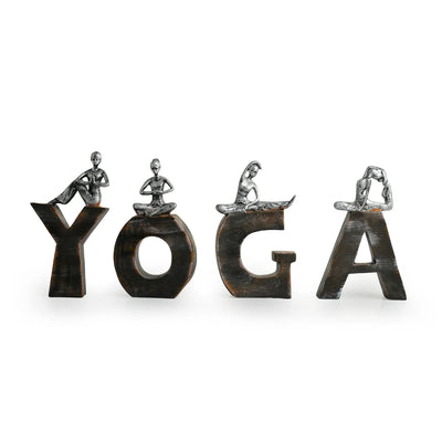 'Yoga Ladies' Modern Decorative Showpiece Statue (Resin, Handcrafted)