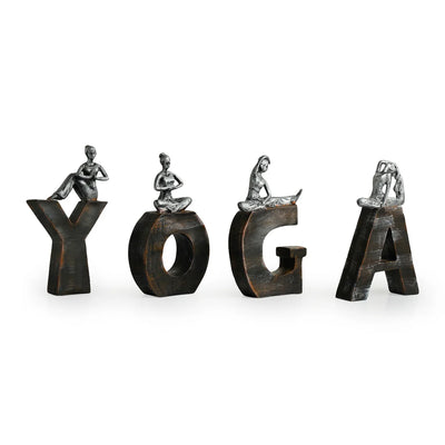 'Yoga Ladies' Modern Decorative Showpiece Statue (Resin, Handcrafted)