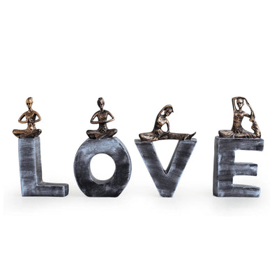 'Yoga Love' Modern Decorative Showpiece Statue (Resin, Handcrafted)