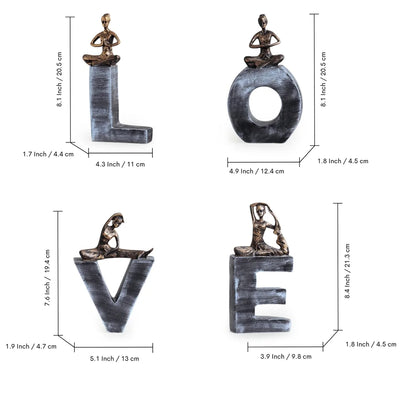 'Yoga Love' Modern Decorative Showpiece Statue (Resin, Handcrafted)