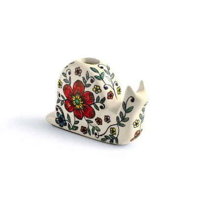 ExclusiveLane 'Floral Snail' Ceramic Decorative Showpiece Figurine (Hand-Painted, 12.5 Cm)