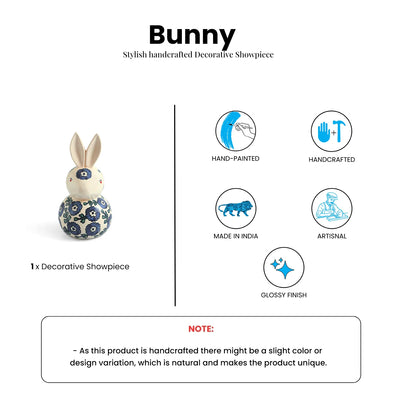 ExclusiveLane 'Bunny' Ceramic Decorative Showpiece  Figurine (Hand-Painted, 23.8 Cm)