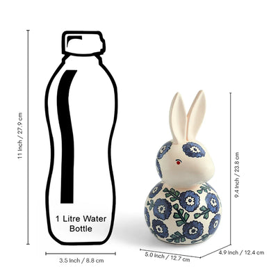 ExclusiveLane 'Bunny' Ceramic Decorative Showpiece  Figurine (Hand-Painted, 23.8 Cm)