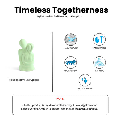 ExclusiveLane 'Timeless Togetherness' Ceramic Decorative Showpiece Figurine (Hand-Glazed, 19.2 Cm)