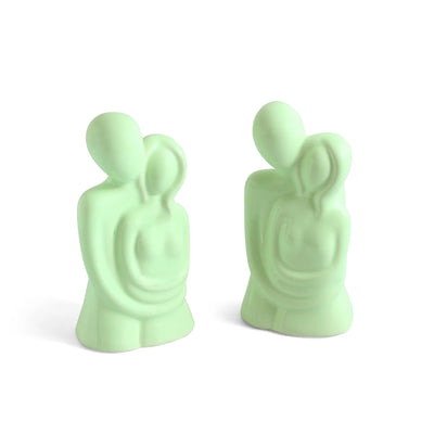 ExclusiveLane 'Timeless Togetherness' Ceramic Decorative Showpiece Figurine (Set Of 2, Hand-Glazed, 19.2 Cm)