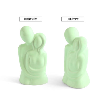 ExclusiveLane 'Timeless Togetherness' Ceramic Decorative Showpiece Figurine (Set Of 2, Hand-Glazed, 19.2 Cm)