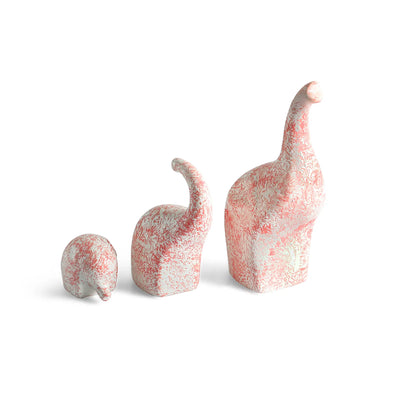 ExclusiveLane 'Elephant Trio' Ceramic Decorative Showpiece Figurine (Set Of 3, Handcrafted, 24.3 Cm)