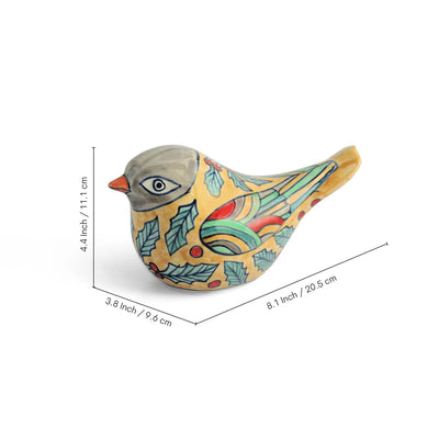 ExclusiveLane 'Chirpy Charm' Ceramic Decorative Showpiece Figurine (Hand-Painted, 11.1 Cm)