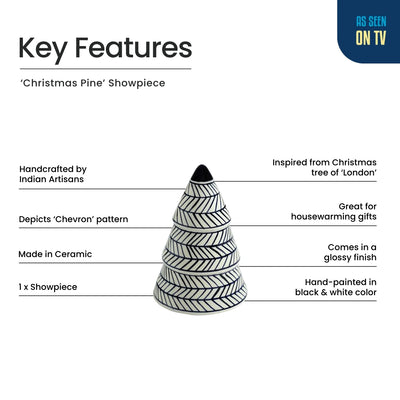 ExclusiveLane 'Christmas Pine' Ceramic Decorative Showpiece (Hand-Painted, 18.1 Cm)