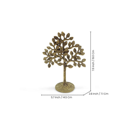 ExclusiveLane 'Kalpavriksha' Brass Decorative Showpiece (Hand-Etched, 19.2 Cm)