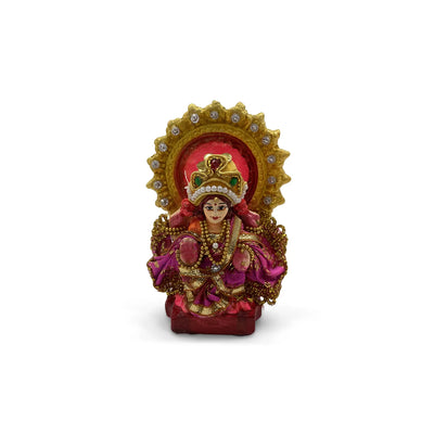 ExclusiveLane 'Adhyatmik Lakshmi-Ganesha' Terracotta Decorative Lord Ganesha & Goddess Lakshmi Murti (Set Of 2, Handcrafted, Multicoloured)