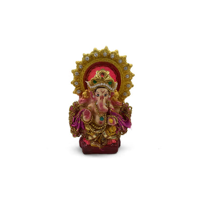 ExclusiveLane 'Adhyatmik Lakshmi-Ganesha' Terracotta Decorative Lord Ganesha & Goddess Lakshmi Murti (Set Of 2, Handcrafted, Multicoloured)