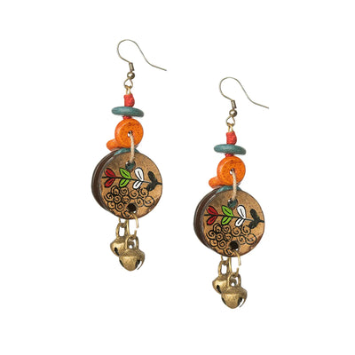 'Round Hoops' Bohemian Beaded Coconut Shell Earrings (Handcrafted & Hand-Painted)