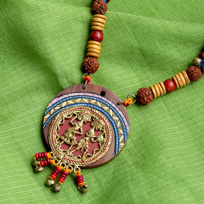 Tribal Dhokra Women' Bohemian Brass Necklace Handmade In Dhokra Art (Brass | Wood | Matinee)